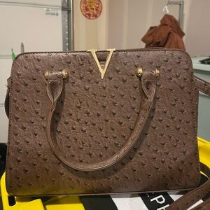 Crossi Stylish Brown Crossbody Bag with Gold Accents